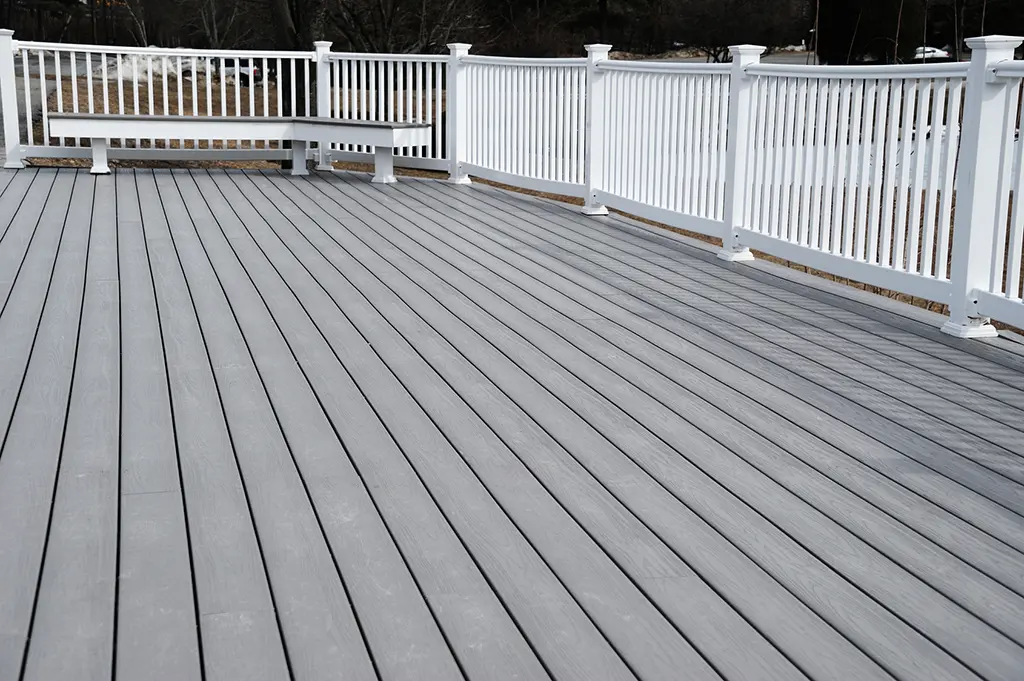 gray stained deck