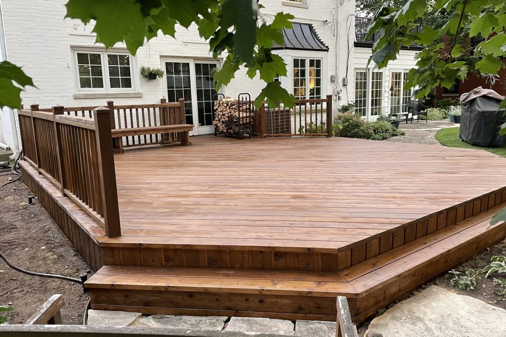 freshly repaired and stained deck