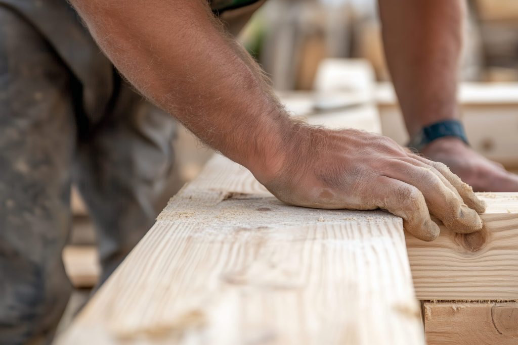 man working on a deck